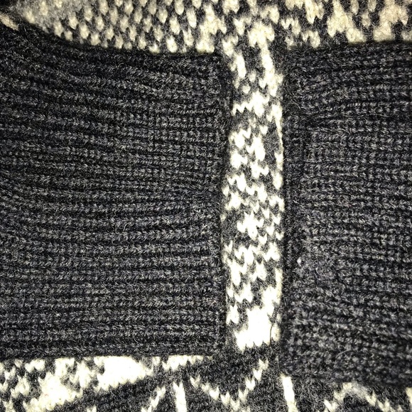 WINDFJORD SWEATER Black White 3/4 Zip 100% Pure New Wool size Large - Picture 11 of 16